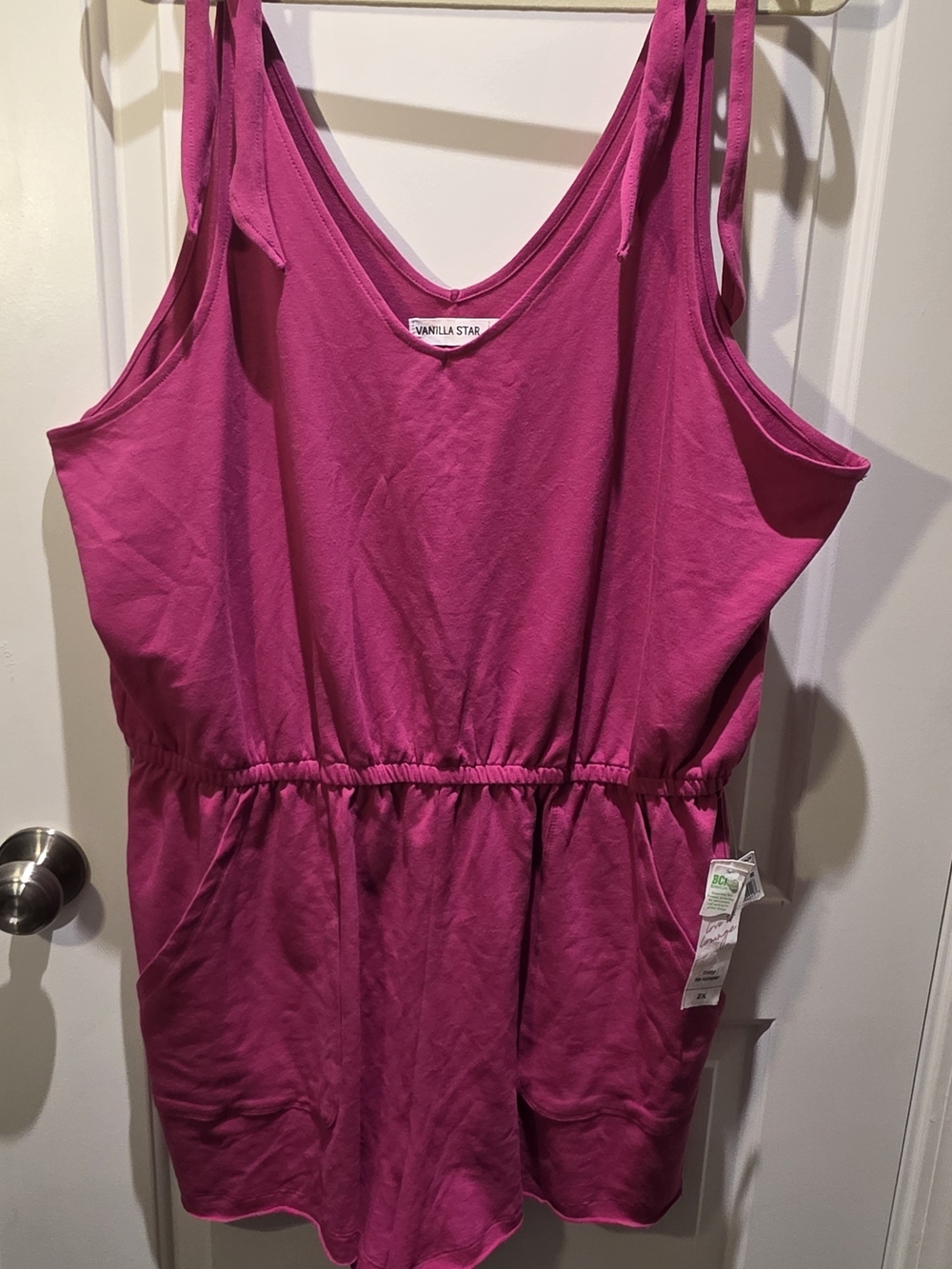 Vanilla Star Fuchsia Tie-Strap Romper